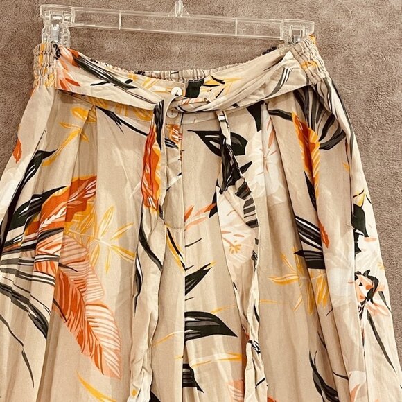 Patrons of Peace Pants Womens Large Floral Wide Leg Pleated Boho Pockets Rayon - Picture 3 of 16